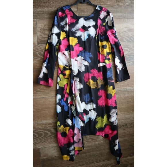Colville CVS20516A Women Sz IT 42 US 6 Black Floral Asymmetric Midi Dress - Picture 14 of 16